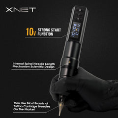 Ambition XNET Professional Wireless Tattoo Machine Gun Pen With Portable Power Coreless Motor Digital LED Display For Body Art