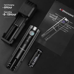 Arenahawk A-power 4.0 Wireless Tattoo Pen with 2 Upgrade Batteries LED Display Direct Drive Rotary Tattoo Machine