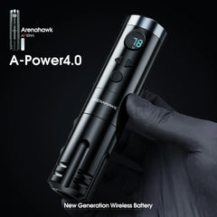 Arenahawk A-power 4.0 Wireless Tattoo Pen with 2 Upgrade Batteries LED Display Direct Drive Rotary Tattoo Machine