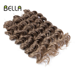 Bella Synthetic Crochet Hair 24 Inch Deep Wavy Twist Afro Curls Curly Hair Extension Ombre Pink Color 3 Pcs 300g For Women