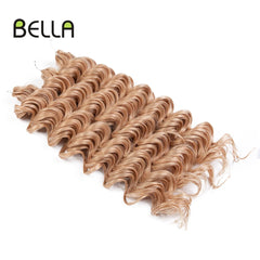 Bella Synthetic Crochet Hair 24 Inch Deep Wavy Twist Afro Curls Curly Hair Extension Ombre Pink Color 3 Pcs 300g For Women