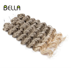 Bella Synthetic Crochet Hair 24 Inch Deep Wavy Twist Afro Curls Curly Hair Extension Ombre Pink Color 3 Pcs 300g For Women