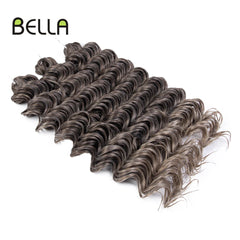 Bella Synthetic Crochet Hair 24 Inch Deep Wavy Twist Afro Curls Curly Hair Extension Ombre Pink Color 3 Pcs 300g For Women