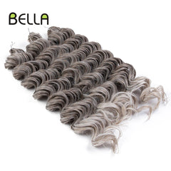 Bella Synthetic Crochet Hair 24 Inch Deep Wavy Twist Afro Curls Curly Hair Extension Ombre Pink Color 3 Pcs 300g For Women