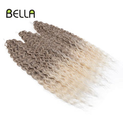 Bella Synthetic Hair Extensions Water Wave Crochet Hair 24 Inch Passion Twist Hair For Women Cosplay 3Ps/Lot Blonde Pink Color