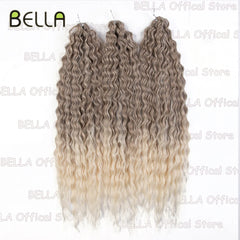 Bella Synthetic Hair Extensions Water Wave Crochet Hair 24 Inch Passion Twist Hair For Women Cosplay 3Ps/Lot Blonde Pink Color