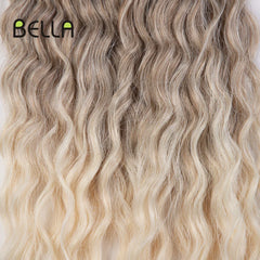 Bella Synthetic Hair Extensions Water Wave Crochet Hair 24 Inch Passion Twist Hair For Women Cosplay 3Ps/Lot Blonde Pink Color