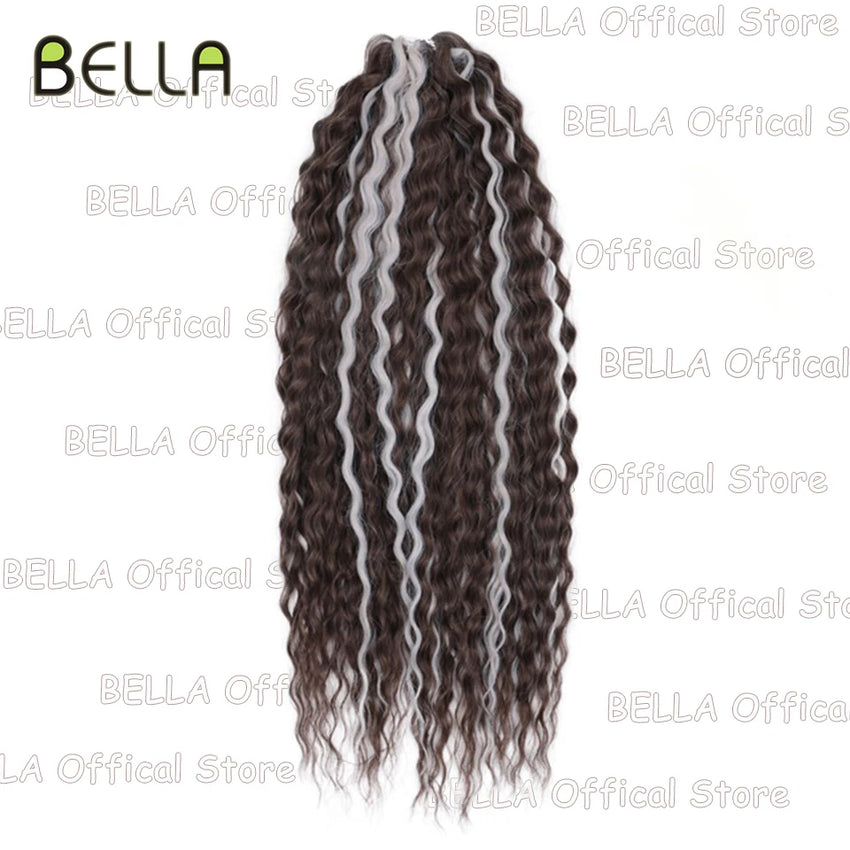 Bella Synthetic Hair Extensions Water Wave Crochet Hair 24 Inch Passion Twist Hair For Women Cosplay 3Ps/Lot Blonde Pink Color