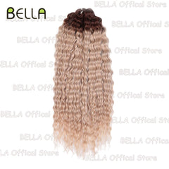 Bella Synthetic Hair Extensions Water Wave Crochet Hair 24 Inch Passion Twist Hair For Women Cosplay 3Ps/Lot Blonde Pink Color