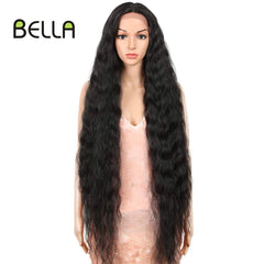 Bella Synthetic Lace Wigs 42 Inch Long Cosplay Curly Hair Blonde 613 Pink Colorful Wigs For Woman Synthetic Lace Wig