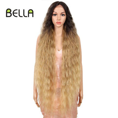 Bella Synthetic Lace Wigs 42 Inch Long Cosplay Curly Hair Blonde 613 Pink Colorful Wigs For Woman Synthetic Lace Wig