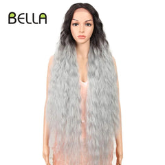 Bella Synthetic Lace Wigs 42 Inch Long Cosplay Curly Hair Blonde 613 Pink Colorful Wigs For Woman Synthetic Lace Wig