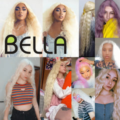 Bella Synthetic Lace Wigs 42 Inch Long Cosplay Curly Hair Blonde 613 Pink Colorful Wigs For Woman Synthetic Lace Wig