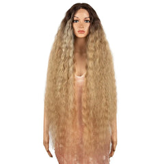 Bella Synthetic Lace Wigs 42 Inch Long Cosplay Curly Hair Blonde 613 Pink Colorful Wigs For Woman Synthetic Lace Wig