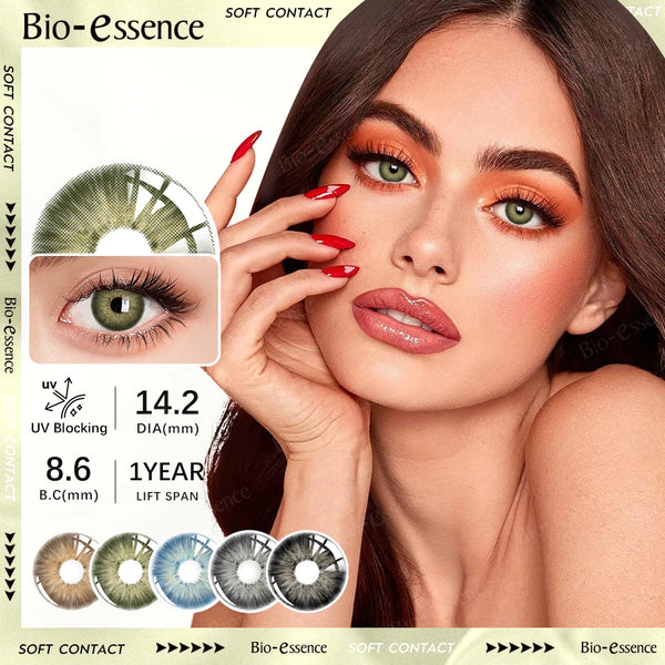 Bio-essence 1 Pair Colored Contact Lenses Natural Look Brown Eye Lenses Gray Contact Blue Lenses Fast Delivery Green Eye Lenses