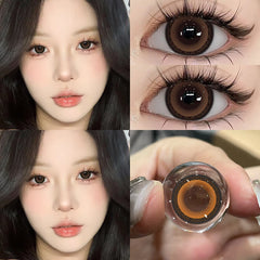 Bio-essense 1 Pair Big Eyes Black Lenses 14.5MM Korean Natural Lenses Color Contact Lenses Eyes with Gray Beautiful Pupil Lentes