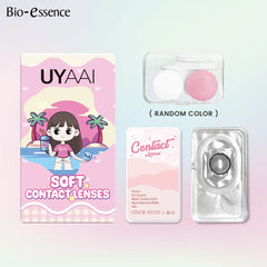 Bio-essense 1 Pair Big Eyes Black Lenses 14.5MM Korean Natural Lenses Color Contact Lenses Eyes with Gray Beautiful Pupil Lentes