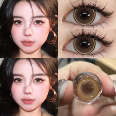 Bio-essense 1 Pair Big Eyes Black Lenses 14.5MM Korean Natural Lenses Color Contact Lenses Eyes with Gray Beautiful Pupil Lentes