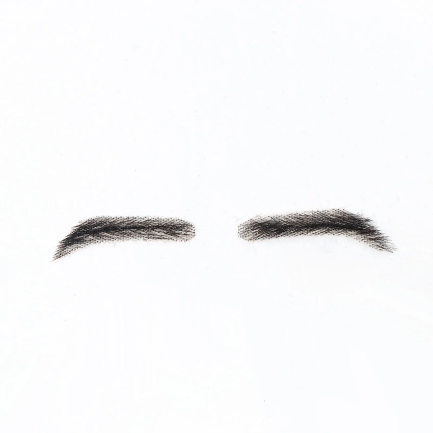 Black Bold Imitate Natural Growing  Real Human Hair Eyebrows, Handtied Lace Base  For Men Male