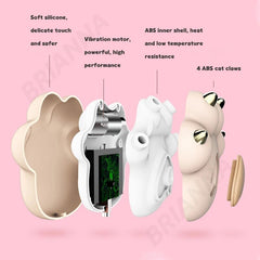 Cat paw vibrator cartoon cute soft silicone cat paw clitoral stimulation vibrators Heating charge sex toys for women massage