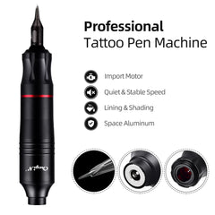 CkeyiN Professional Tattoo Kit Powerful Rotary Tattoo Machine Permanent Body Art Pen With Cartridge Needles For Beginners Artist