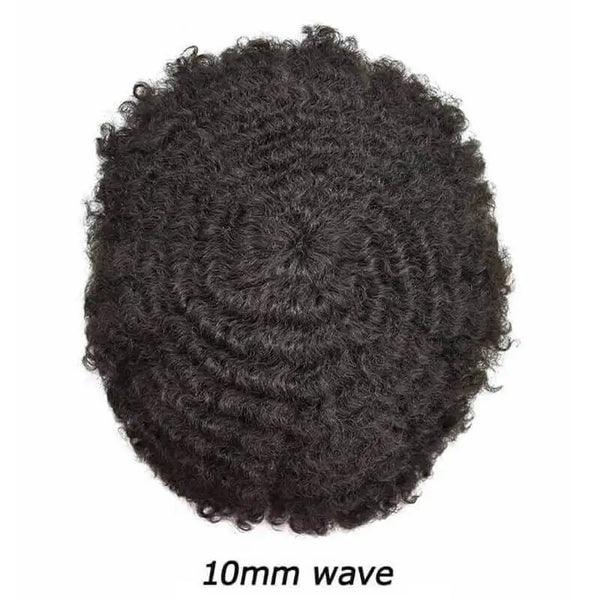 Curly Toupee For Men Durable Mono Curly Hair System Unit for Black Men Male Hair Prosthesis Wigs For Men 6&quot; Human Hair Men's Wig