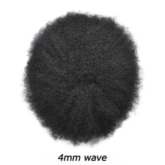 Curly Toupee For Men Durable Mono Curly Hair System Unit for Black Men Male Hair Prosthesis Wigs For Men 6&quot; Human Hair Men's Wig