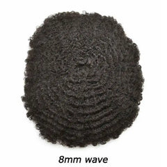 Curly Toupee For Men Durable Mono Curly Hair System Unit for Black Men Male Hair Prosthesis Wigs For Men 6&quot; Human Hair Men's Wig