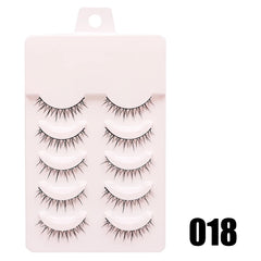 DINGSEN Fake Eyelash Anime Lashes 5 Pairs Little Devil Eyelashes Natural Daily Makeup Manga Eyelashes Clear Band Eyelashes