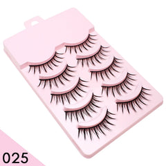 DINGSEN Fake Eyelash Anime Lashes 5 Pairs Little Devil Eyelashes Natural Daily Makeup Manga Eyelashes Clear Band Eyelashes