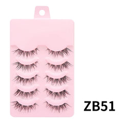 DINGSEN Fake Eyelash Anime Lashes 5 Pairs Little Devil Eyelashes Natural Daily Makeup Manga Eyelashes Clear Band Eyelashes