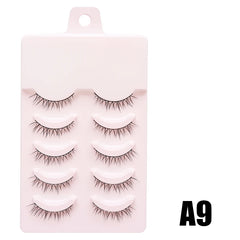 DINGSEN Fake Eyelash Anime Lashes 5 Pairs Little Devil Eyelashes Natural Daily Makeup Manga Eyelashes Clear Band Eyelashes