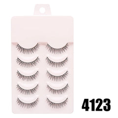 DINGSEN Fake Eyelash Anime Lashes 5 Pairs Little Devil Eyelashes Natural Daily Makeup Manga Eyelashes Clear Band Eyelashes