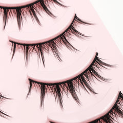 DINGSEN Fake Eyelash Anime Lashes 5 Pairs Little Devil Eyelashes Natural Daily Makeup Manga Eyelashes Clear Band Eyelashes