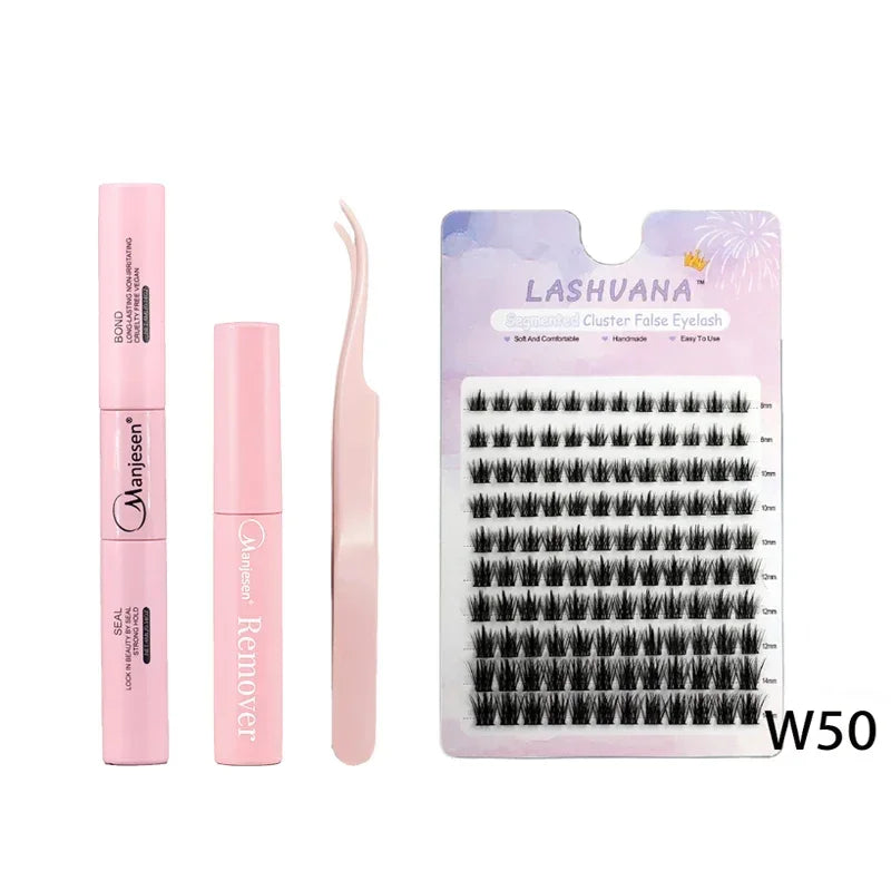 DIY Lashes Extension Kit for Gluing  Lashes Accessories Lash Bond and Seal Eyelashes 240 PCS Lash Clusters Makeup Set