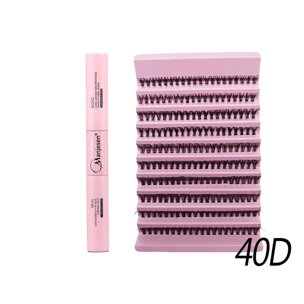 DIY Makeup Set Lash Bunches Bond and Seal Eyelash Glue Remover Applicator Lash Clusters Eyelash Extensions Complete Kit