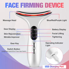 EMS Face Neck Lift Beauty Device Facial Massager LED Double Chin Remover Skin Rejuvenation Tightening Anti Wrinkle