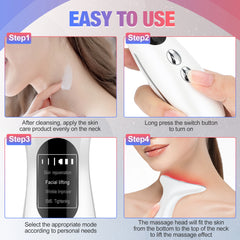 EMS Face Neck Lift Beauty Device Facial Massager LED Double Chin Remover Skin Rejuvenation Tightening Anti Wrinkle