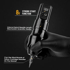 EXO Moteng Wireless Tattoo Pen Machine Set With 50pcs Mixed Cartridges Needles Extra Battery Professional For Tattoo Artist