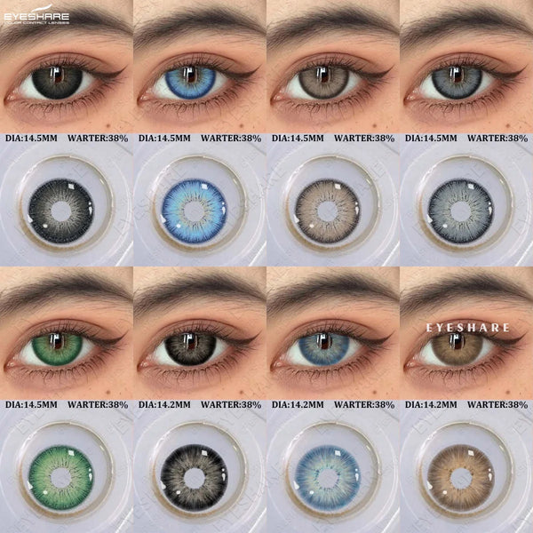 EYESHARE New Colored Contact Lenses Natural Brown Contact Fashion Blue Green Lenses Yearly 1 Pair/2pcs High Quality Gray Pupils