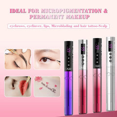 Air Permanent Makeup Wireless Battery Tattoo Pen Machine for PMU & SMP Eyebrow Eyeline Lips Cartridge Needles