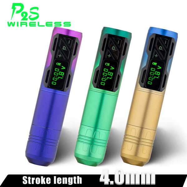 EZ Portex Generation 2S (P2S) Wireless Battery Tattoo Pen Machine 4.0mm Stroke Gradient Color Matching Use for Tattoo Artist