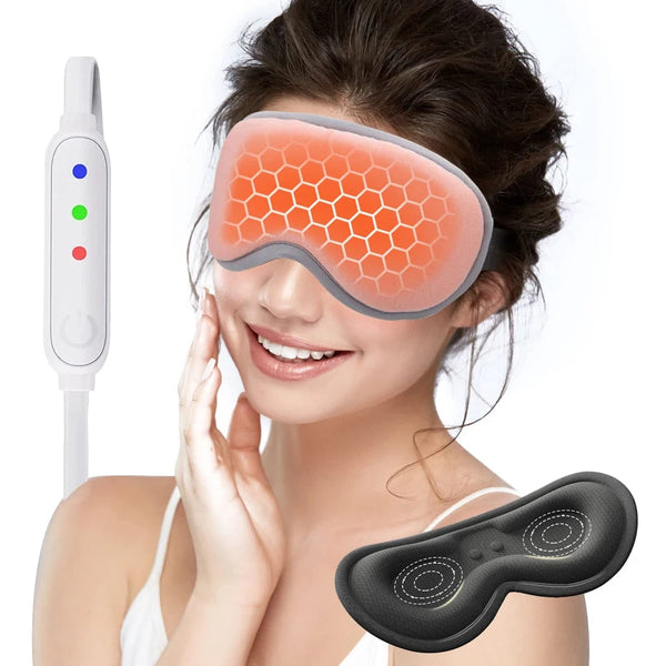 Electric Heated Eye Mask Relieve Fatigue Dilute Dark Circles 3D Warm Therapy Eye Shade Massager Shading Blindfold Sleep Aids