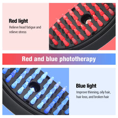 Electric Scalp Massage Comb Blue Red Light Therapy Vibration Head Massager Comb Hair Growth Oil Nano Sprayer Nourish Scalp Brush