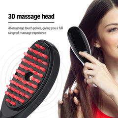 Electric Scalp Massage Comb Blue Red Light Therapy Vibration Head Massager Comb Hair Growth Oil Nano Sprayer Nourish Scalp Brush