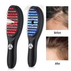 Electric Scalp Massage Comb Blue Red Light Therapy Vibration Head Massager Comb Hair Growth Oil Nano Sprayer Nourish Scalp Brush