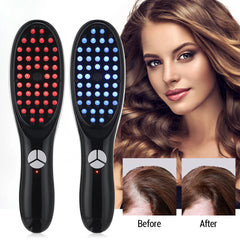 Electric Scalp Massage Comb Blue Red Light Therapy Vibration Head Massager Comb Hair Growth Oil Nano Sprayer Nourish Scalp Brush