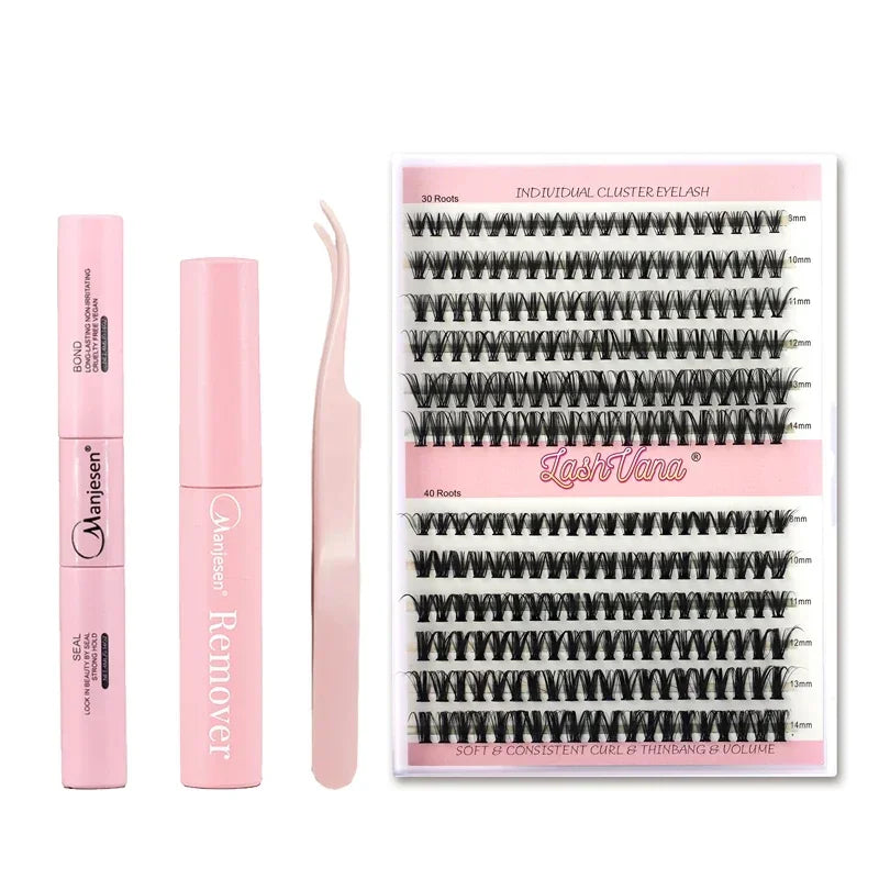 Eyelashes 240 PCS Clusters Lash Bond and Seal Makeup Set DIY Lashes Extension Kit for Gluing  Lashes Accessories Lash Clusters