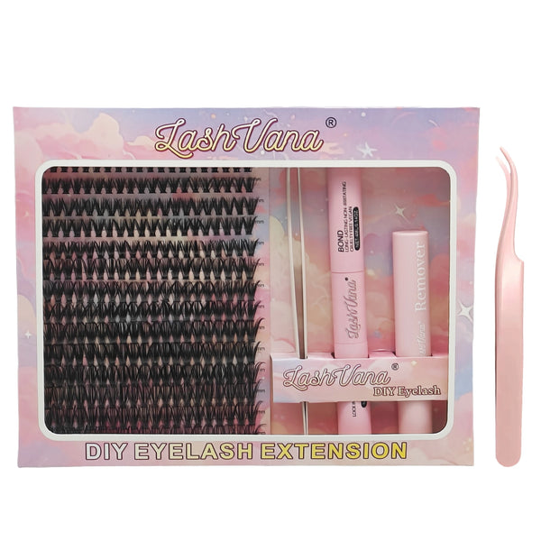 Eyelashes 280 PCS 8-16mm Clusters Lash Bond and Seal Makeup Tools DIY Lashes Extension Kit for Gluing  Lashes Gluing Glue