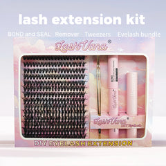 Eyelashes 280 PCS 8-16mm Clusters Lash Bond and Seal Makeup Tools DIY Lashes Extension Kit for Gluing  Lashes Gluing Glue